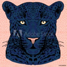 Bild på Leopard face tattoo Vector illustration print
